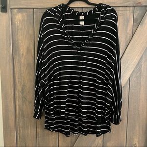 We The Free black striped tunic